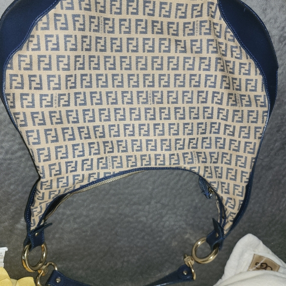 FENDI Zucchino Canvas Hobo Shoulder Bag - Picture 4 of 4